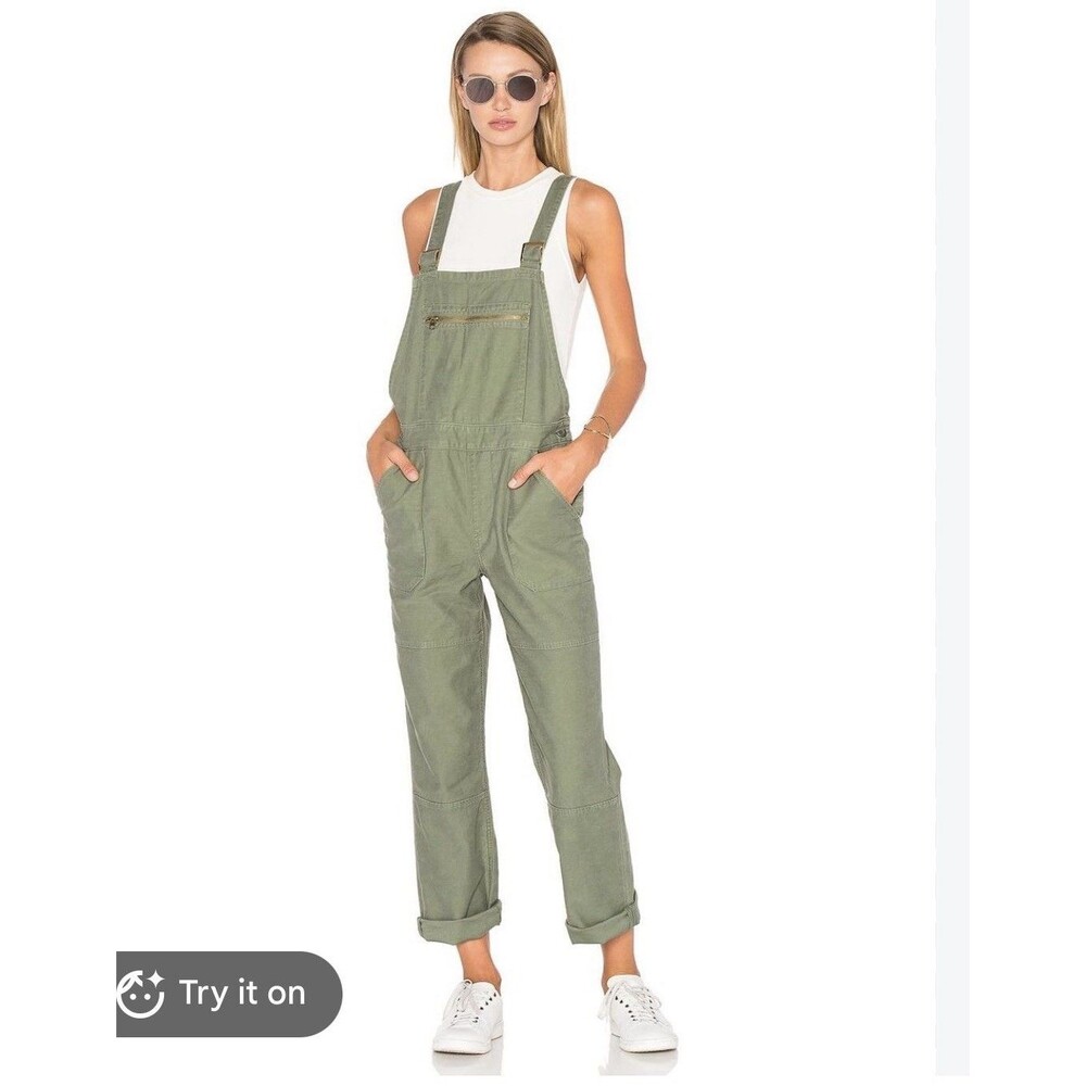 Levi's  Military Surplus Overalls Women Medium Green Utility Preppy Casual Artsy